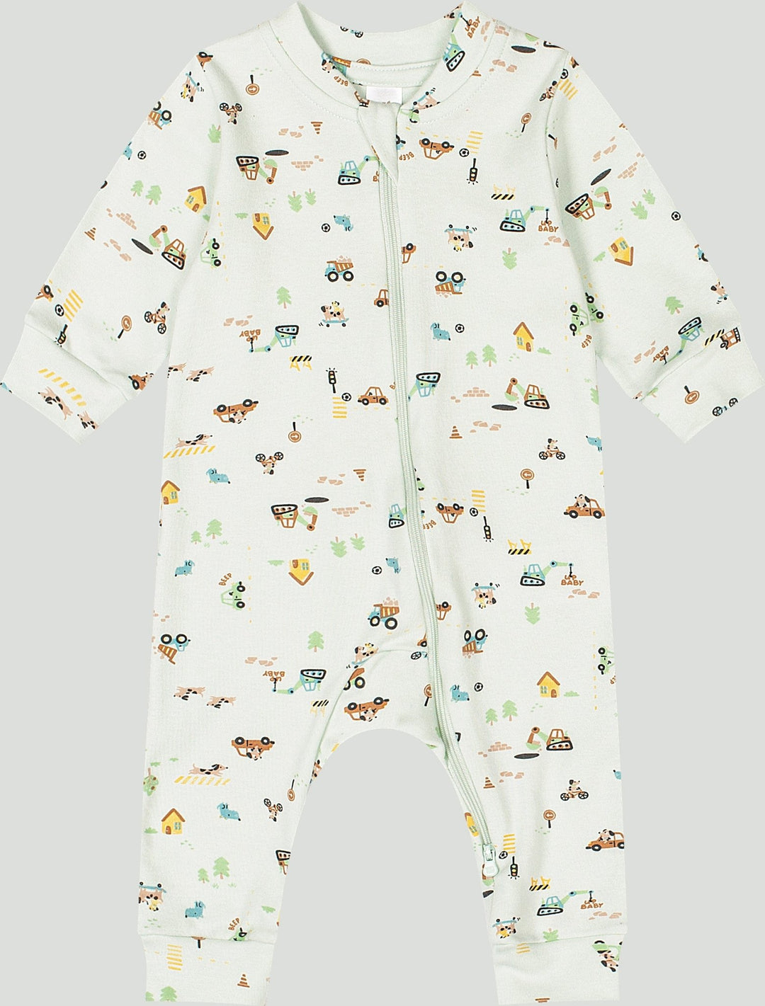 Up Baby Beige Cotton Jumpsuit