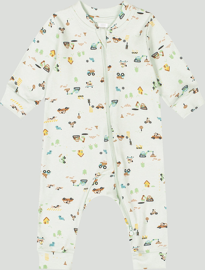 Up Baby Beige Cotton Jumpsuit